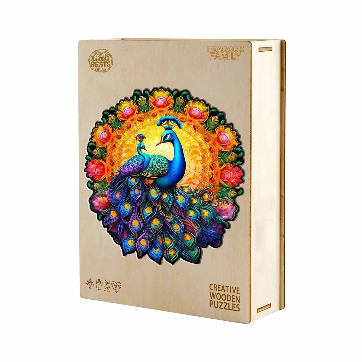 Peacock Family Wooden Jigsaw Puzzle - KAAYEE Puzzle