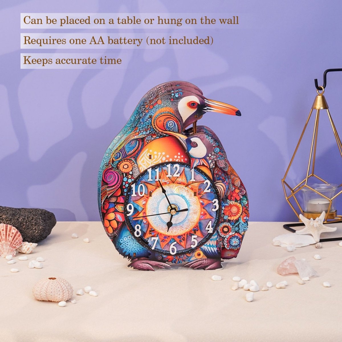 Penguin Family Clock DIY Wooden Puzzle - KAAYEE Puzzle