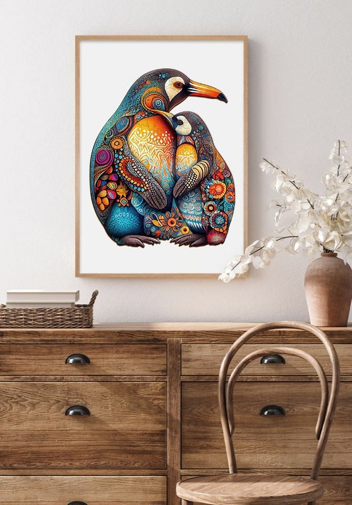 PENGUIN FAMILY Wooden Jigsaw Puzzle - KAAYEE Puzzle