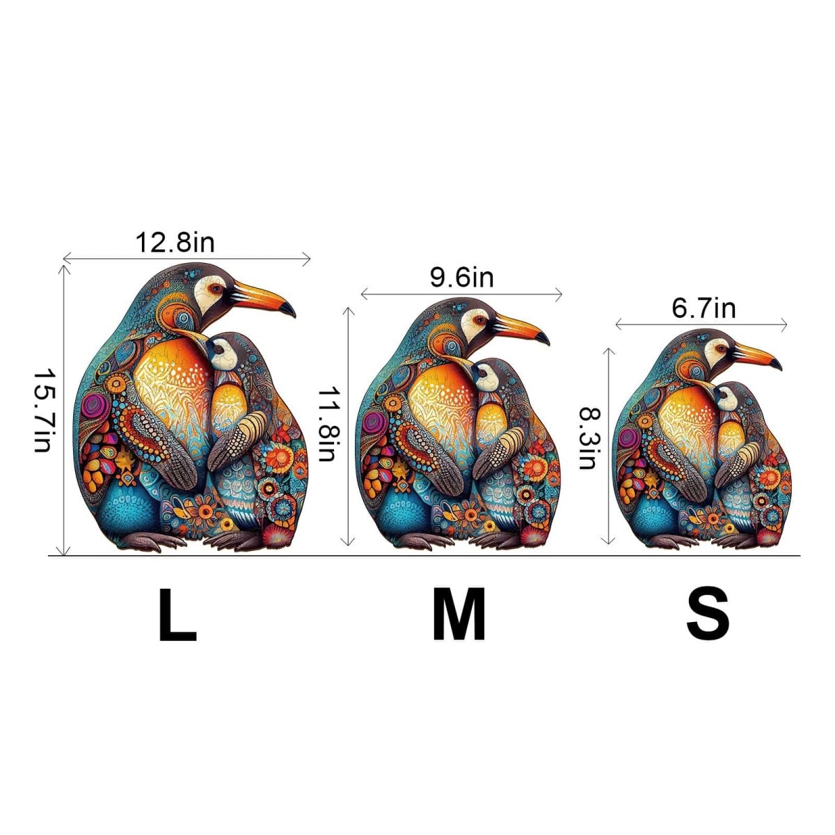 PENGUIN FAMILY Wooden Jigsaw Puzzle - KAAYEE Puzzle