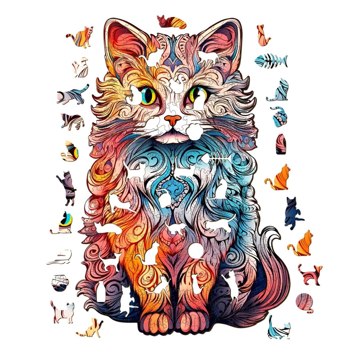 Persian Cat 2 Wooden Jigsaw Puzzle - KAAYEE Puzzle