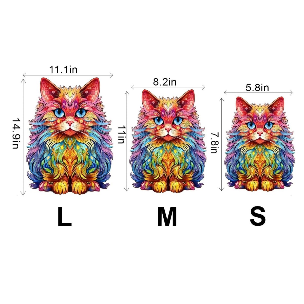 Persian Cat 3 Wooden Jigsaw Puzzle - KAAYEE Puzzle