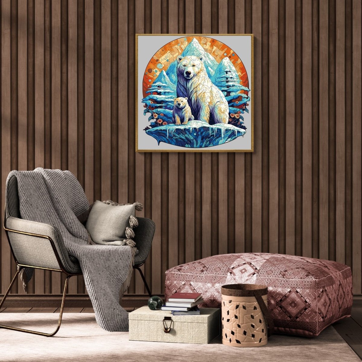 Polar bear family 2 Wooden Jigsaw Puzzle - KAAYEE Puzzle
