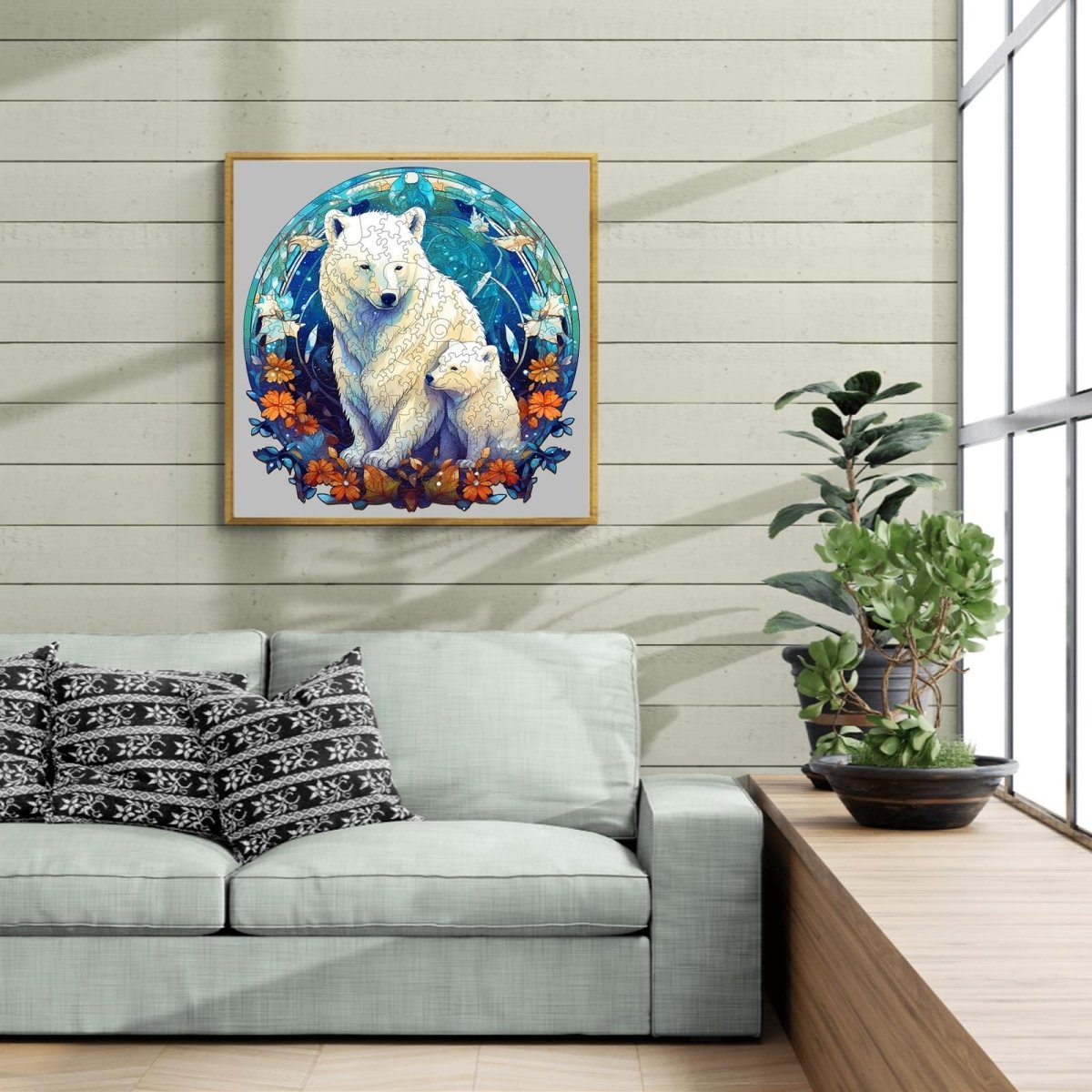 Polar bear family 3 Wooden Jigsaw Puzzle - KAAYEE Puzzle
