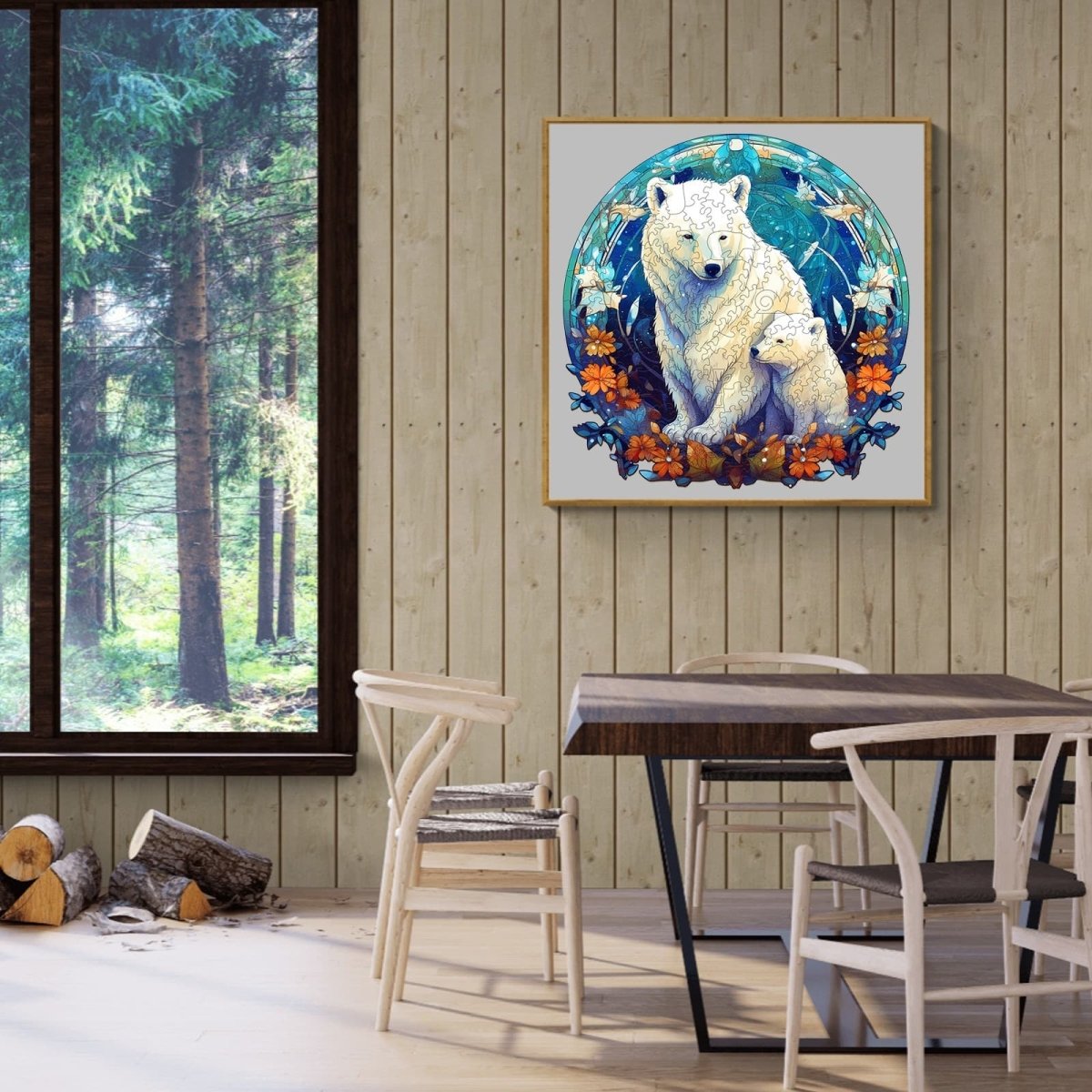 Polar bear family 3 Wooden Jigsaw Puzzle - KAAYEE Puzzle