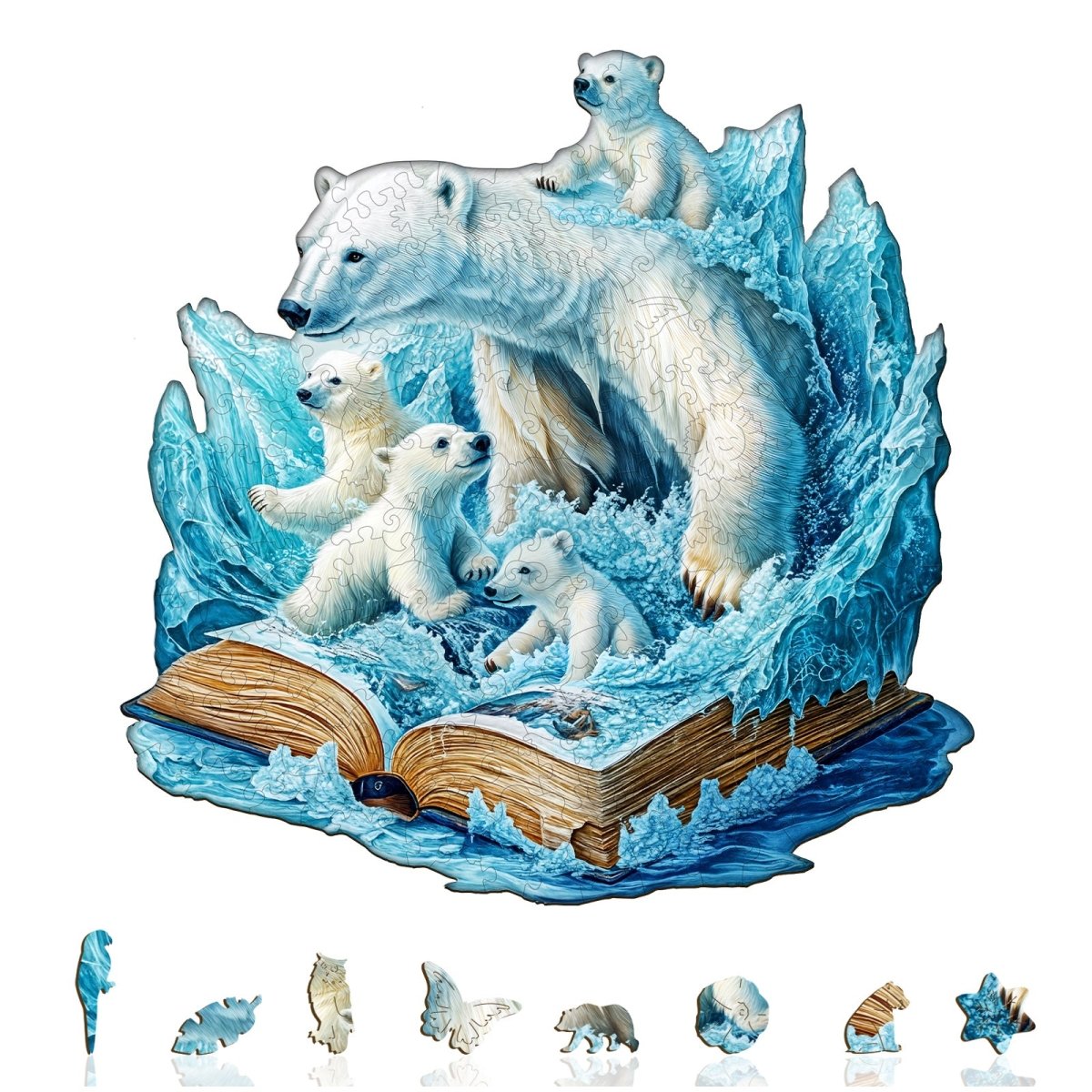 Polar Bears Story Wooden Jigsaw Puzzle - KAAYEE Puzzle