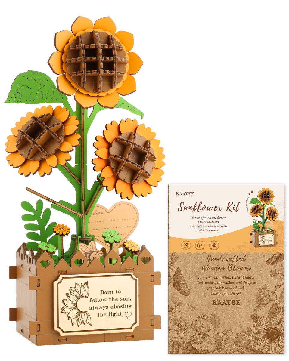 Potted Sunflower DIY Wooden Kit - KAAYEE Puzzle
