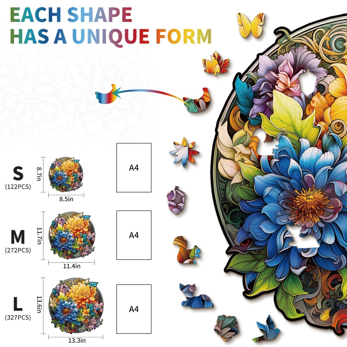 Prosperous Bloom Flower Wooden Jigsaw Puzzle - KAAYEE Puzzle