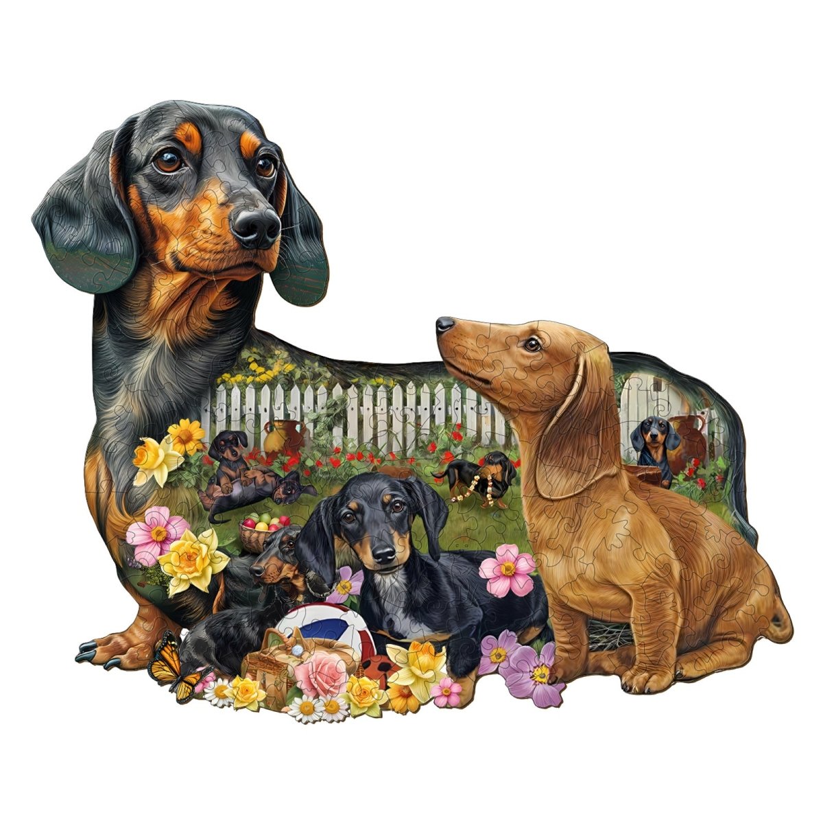Puppy Garden Wooden Jigsaw Puzzle - KAAYEE Puzzle