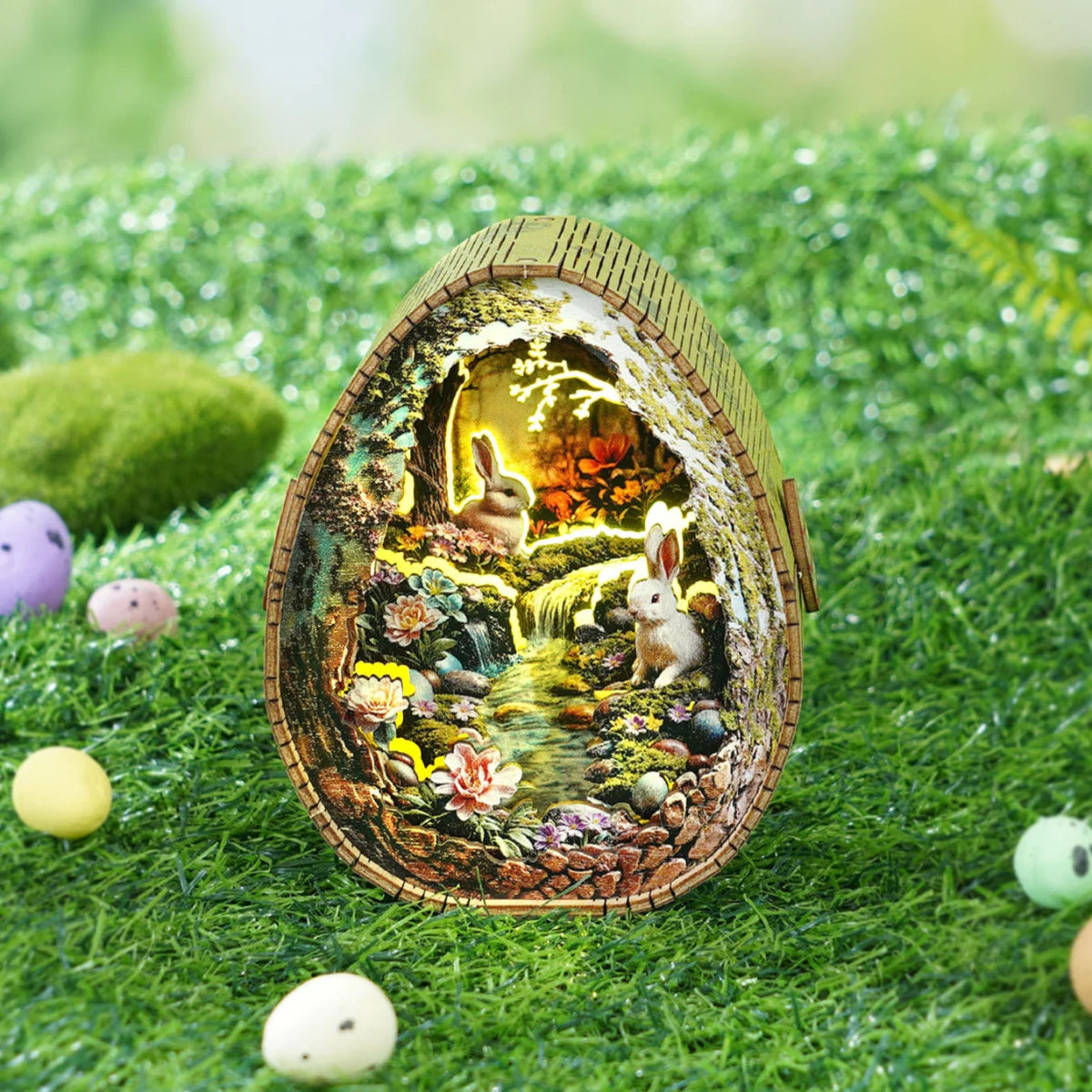 Rabbits by the Stream Night Light - KAAYEE Puzzle