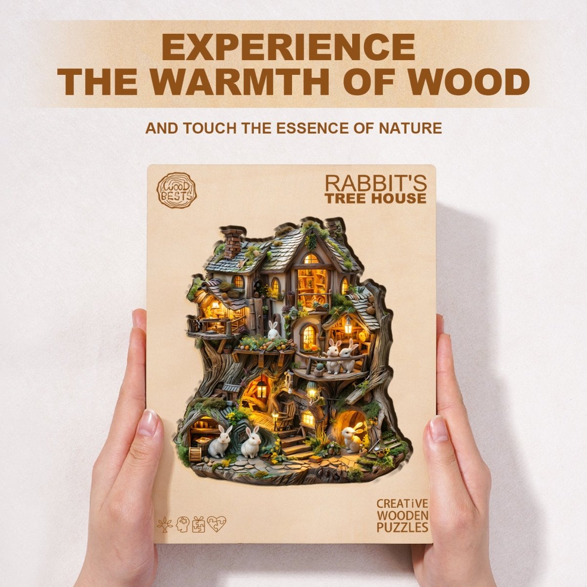 Rabbit’s Tree House Wooden Jigsaw Puzzle - KAAYEE Puzzle