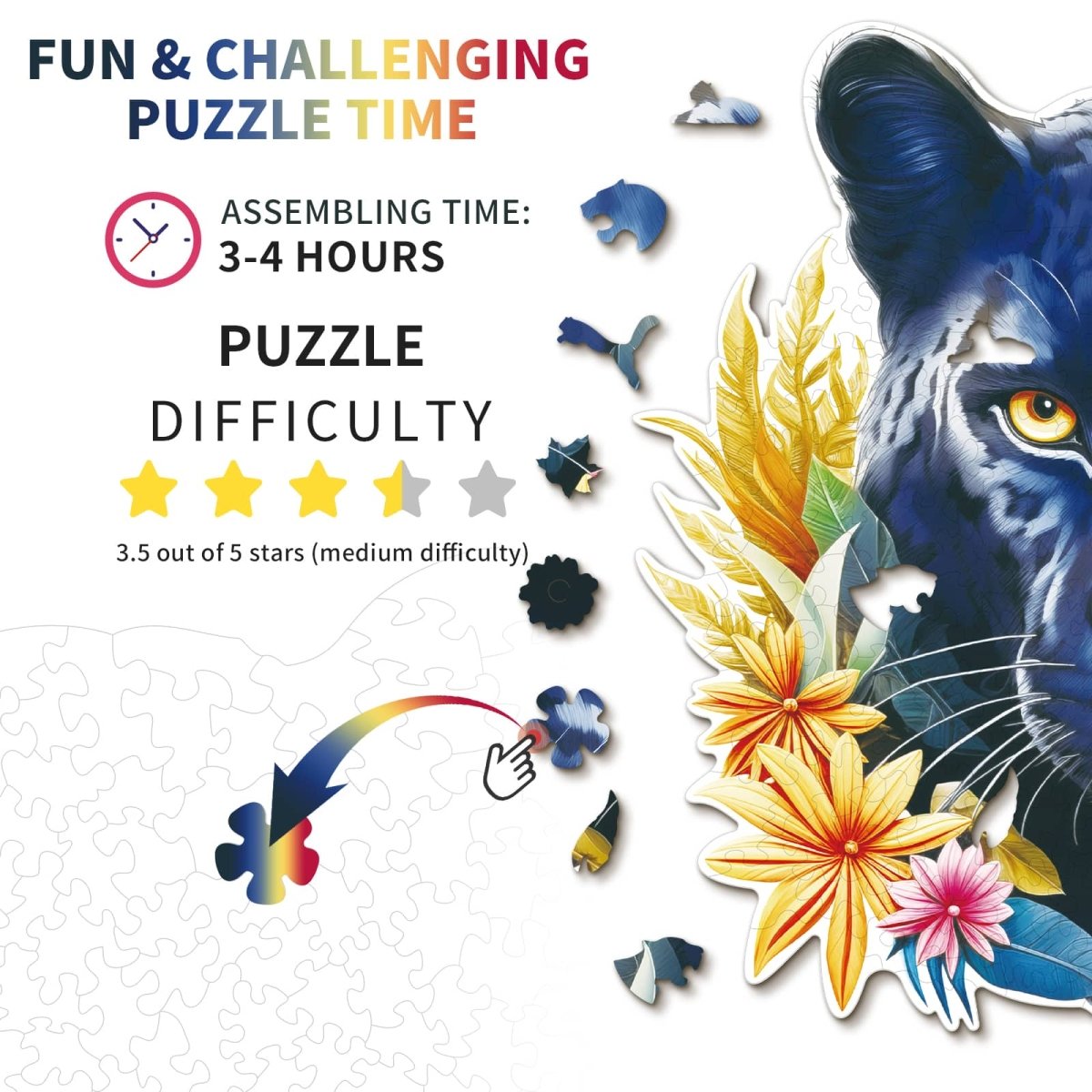 Resolute Black Panther Wooden Jigsaw Puzzle - KAAYEE Puzzle