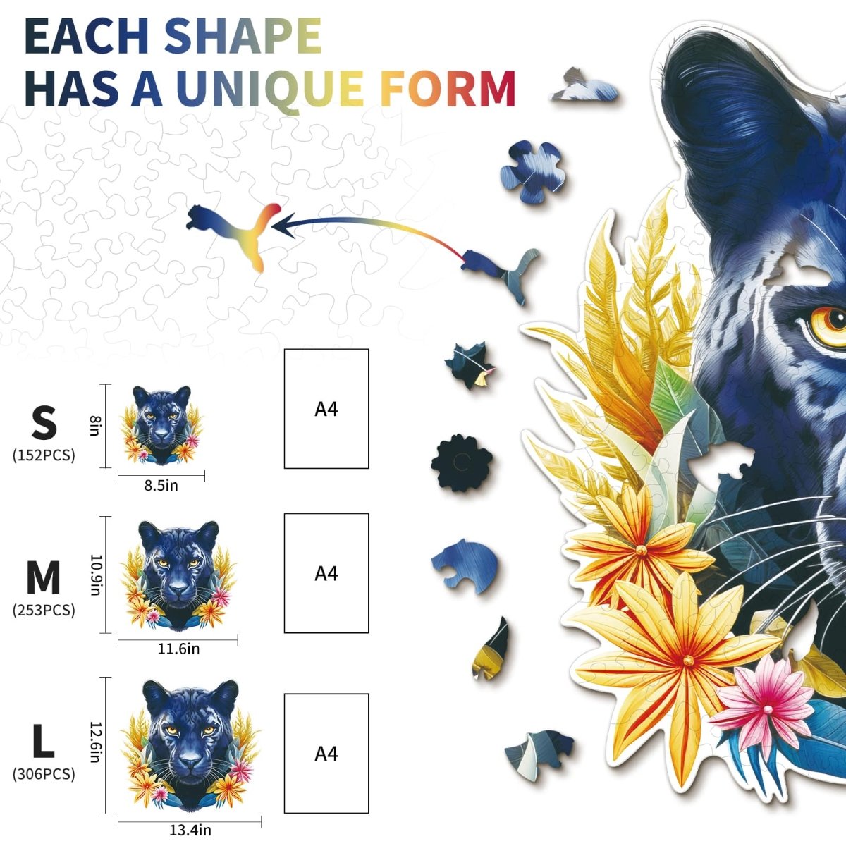 Resolute Black Panther Wooden Jigsaw Puzzle - KAAYEE Puzzle