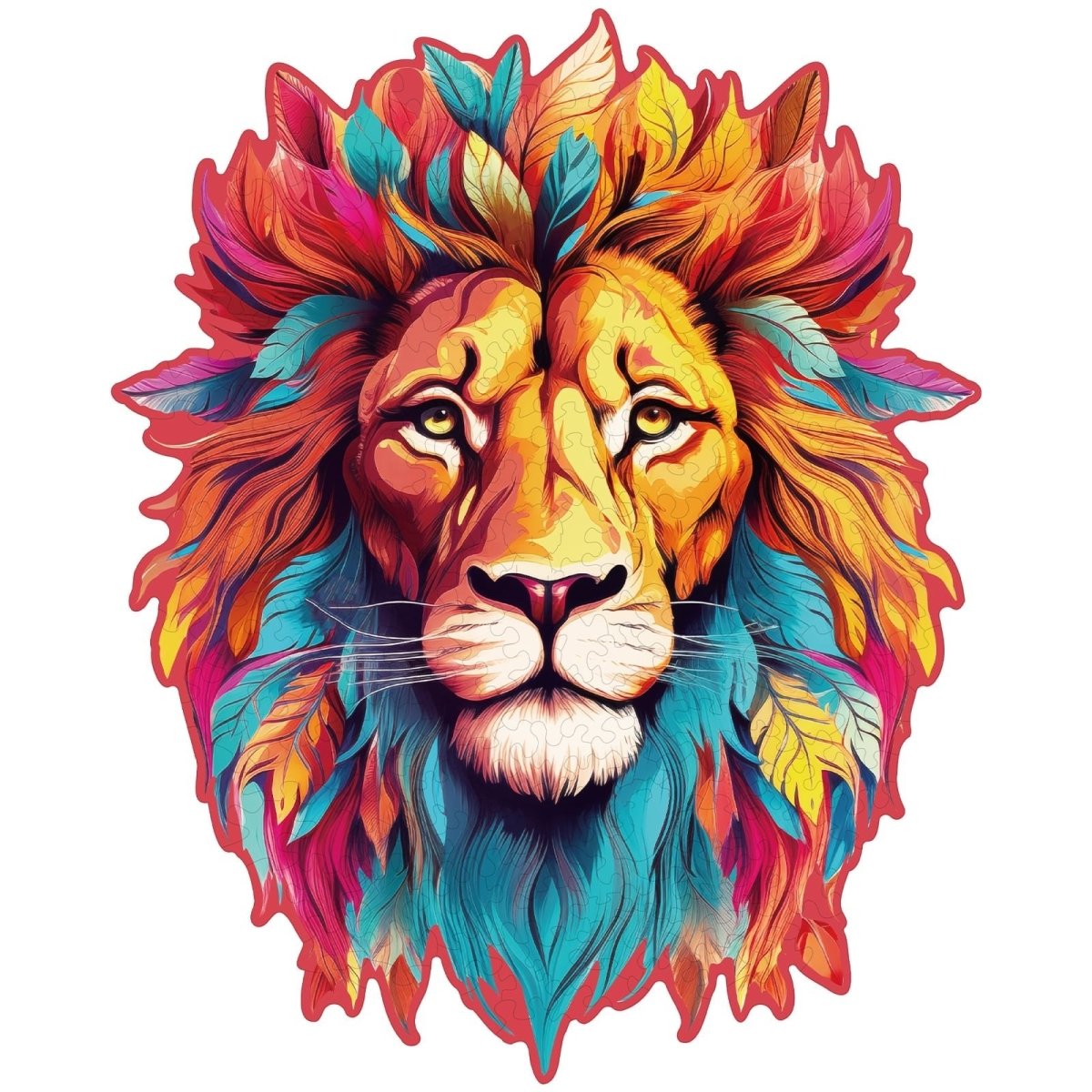 Resolute Lion Wooden Jigsaw Puzzle - KAAYEE Puzzle