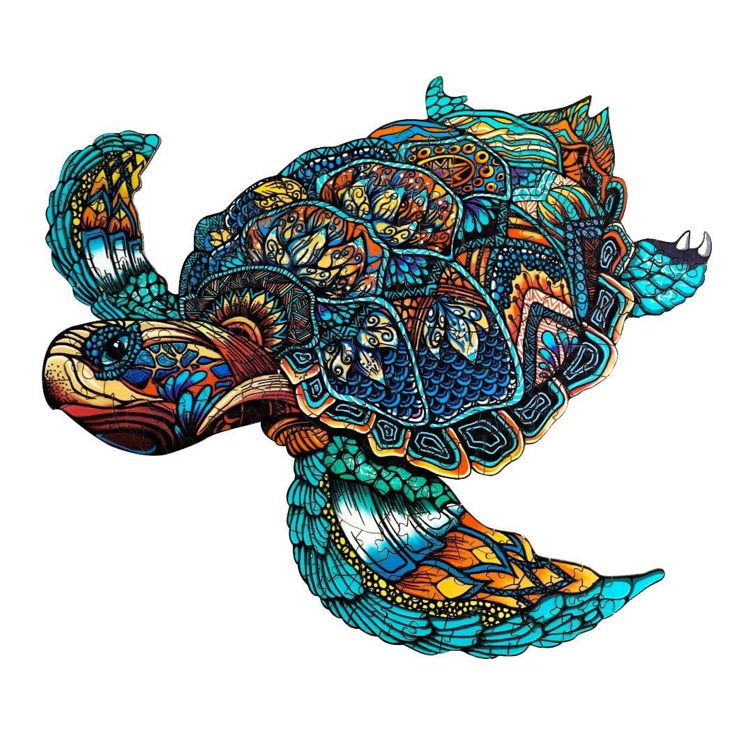 RESOLUTE TURTLE Wooden Jigsaw Puzzle - KAAYEE Puzzle