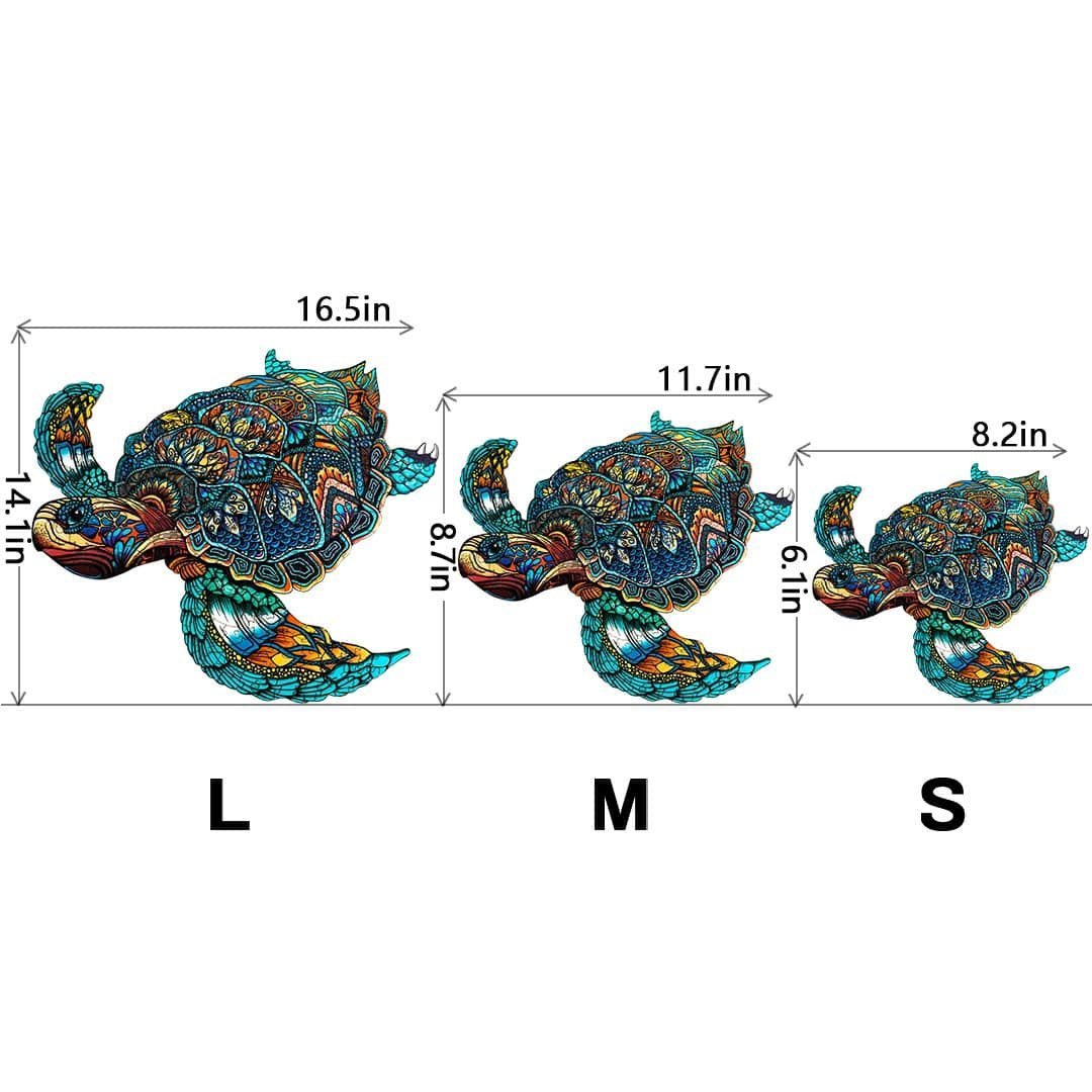 RESOLUTE TURTLE Wooden Jigsaw Puzzle - KAAYEE Puzzle