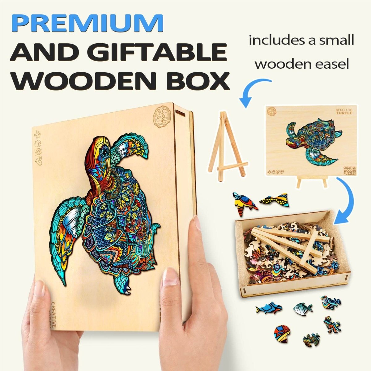 RESOLUTE TURTLE Wooden Jigsaw Puzzle - KAAYEE Puzzle