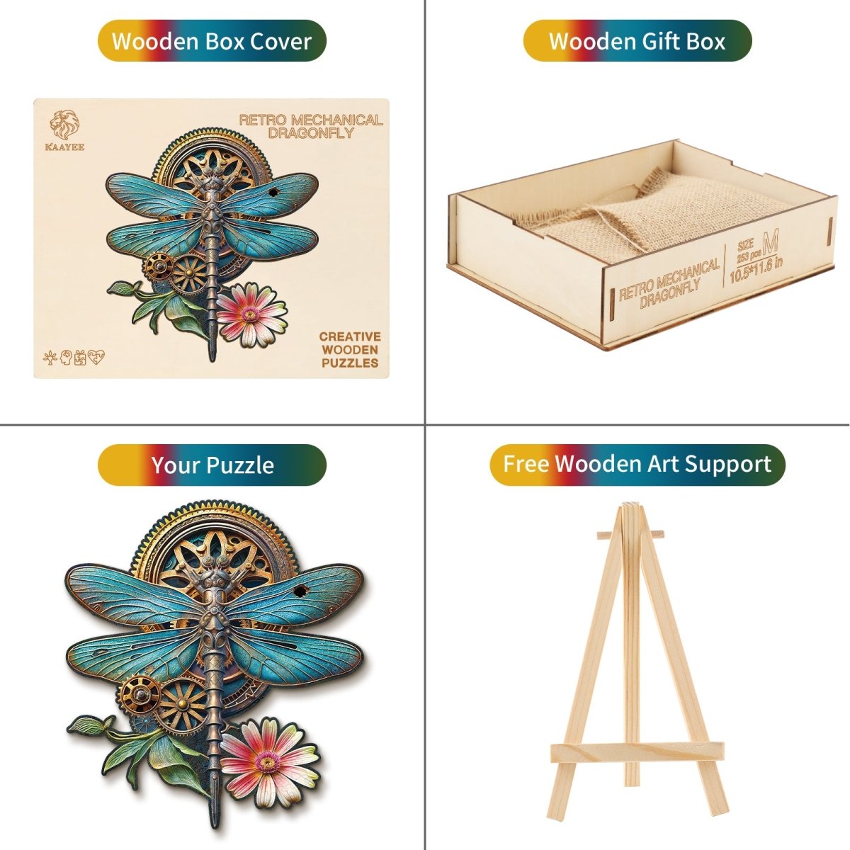 Retro Mechanical dragonfly Wooden Jigsaw Puzzle - KAAYEE Puzzle