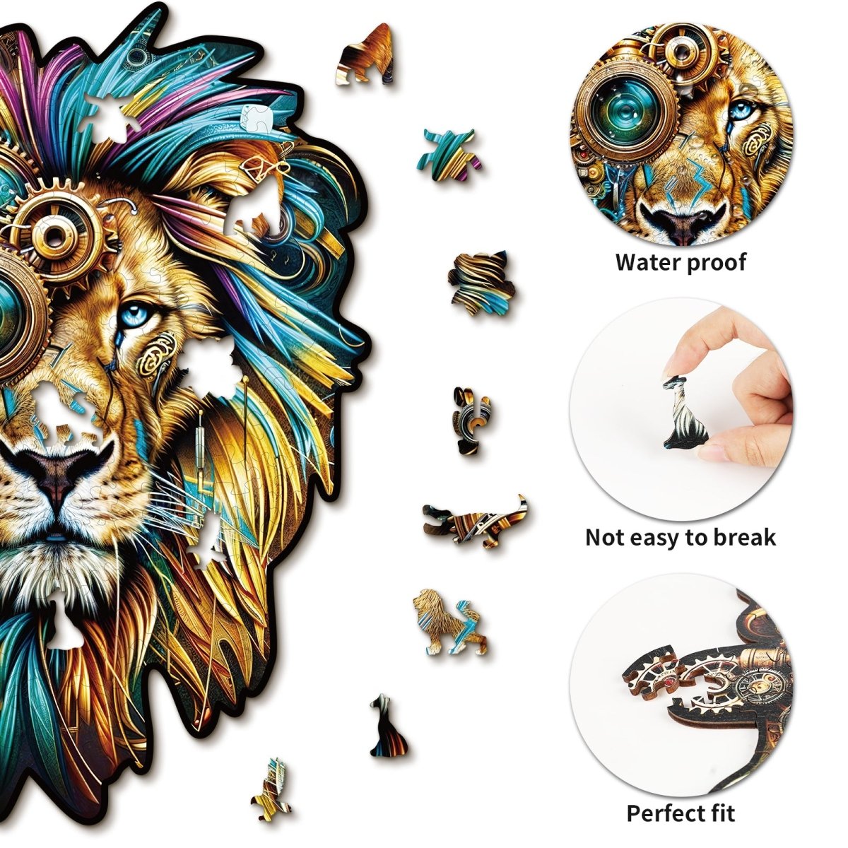 Retro Mechanical Lion Wooden Jigsaw Puzzle - KAAYEE Puzzle