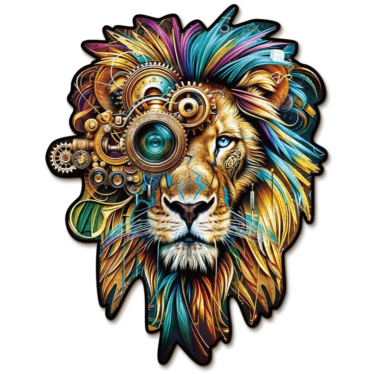 Retro Mechanical Lion Wooden Jigsaw Puzzle - KAAYEE Puzzle