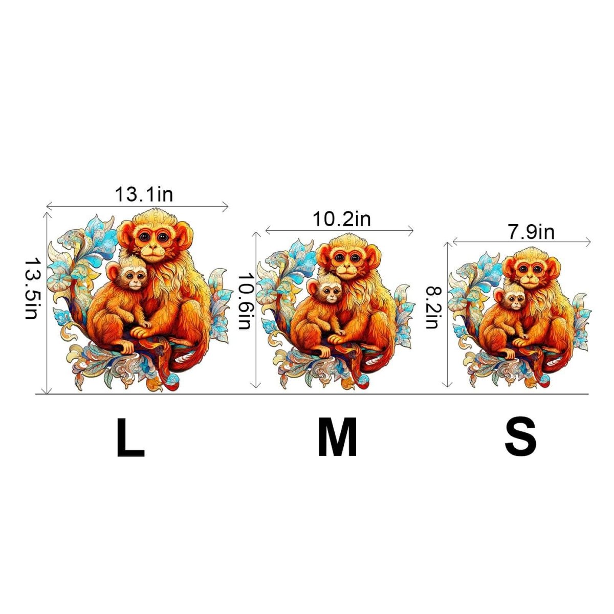 Rhinopithecus Family Wooden Jigsaw Puzzle - KAAYEE Puzzle