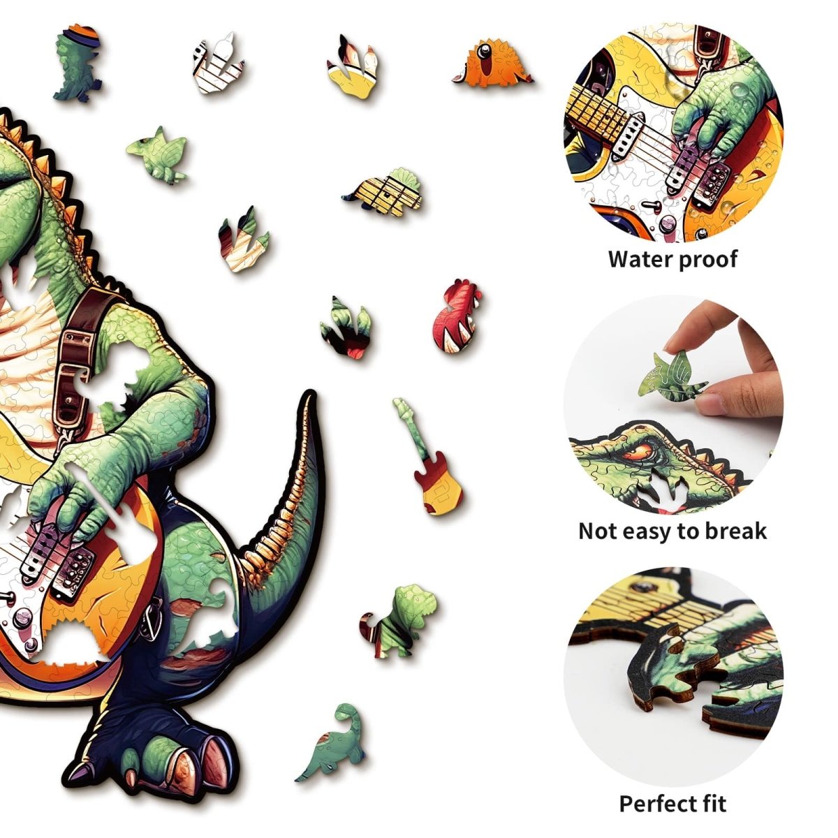 Rock T Rex Wooden Jigsaw Puzzle - KAAYEE Puzzle