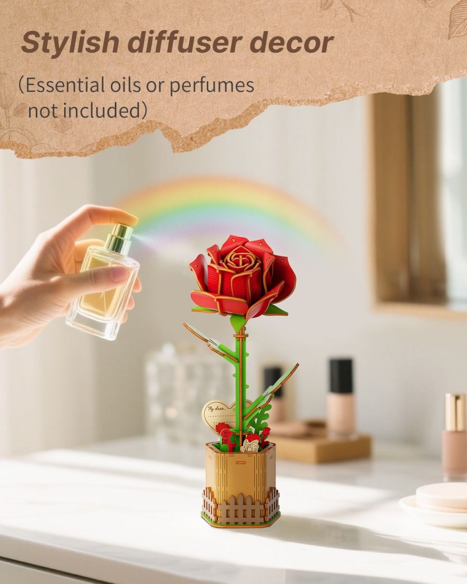 Rose DIY Wooden Flower - KAAYEE Puzzle
