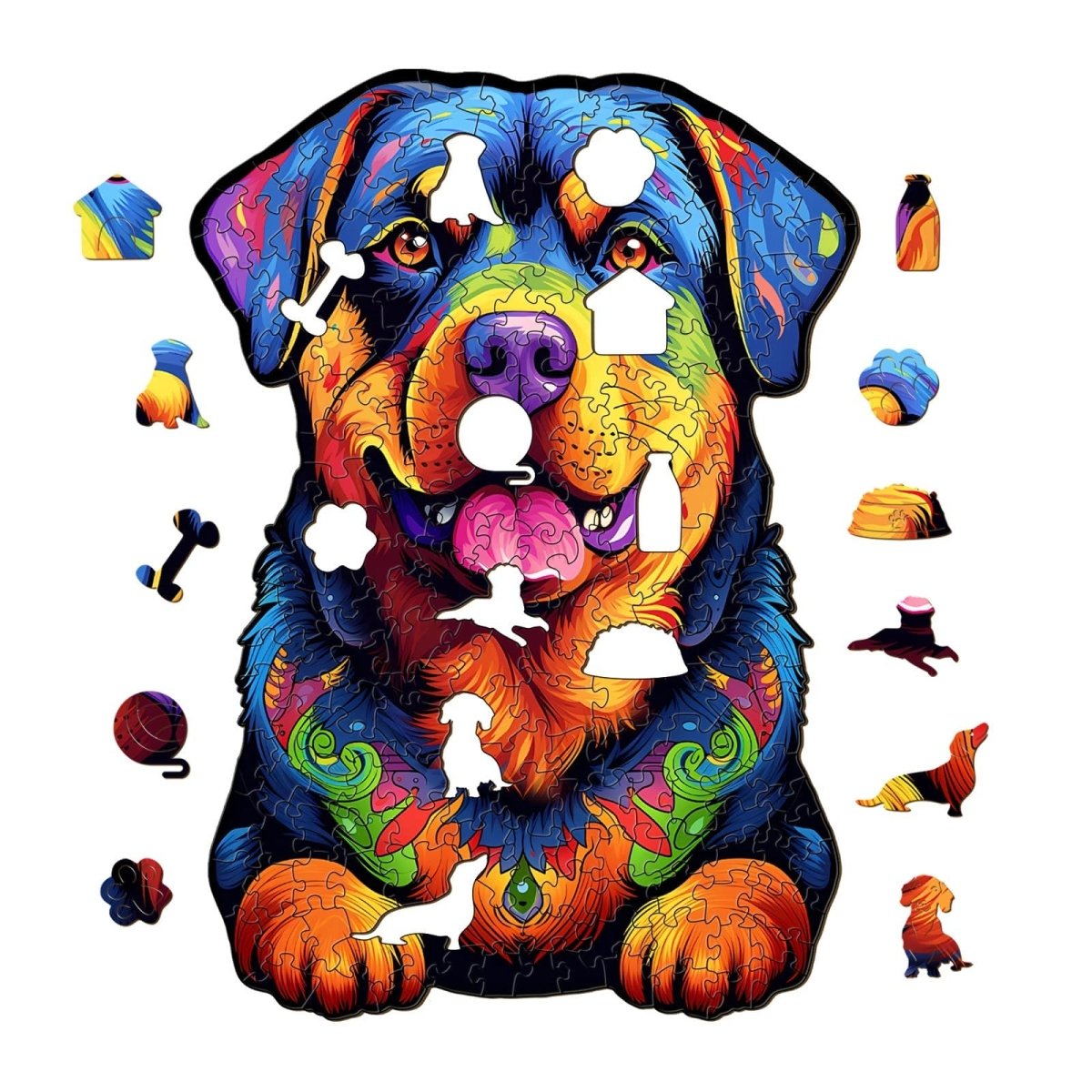 Rottweiler 2 Wooden Jigsaw Puzzle - KAAYEE Puzzle