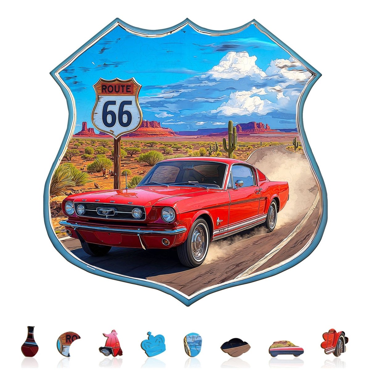 Route 66 Wooden Jigsaw Puzzle - KAAYEE Puzzle