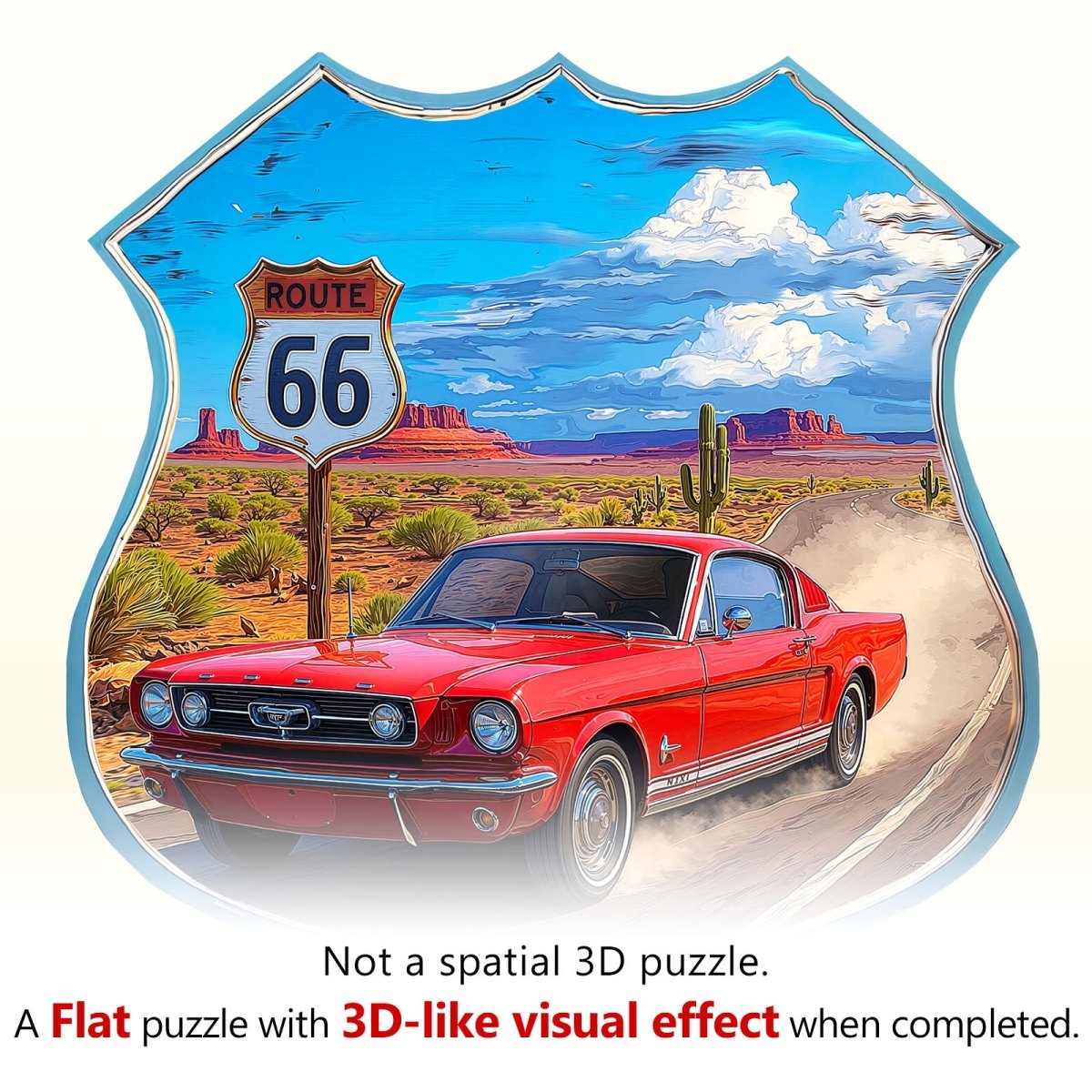 Route 66 Wooden Jigsaw Puzzle - KAAYEE Puzzle