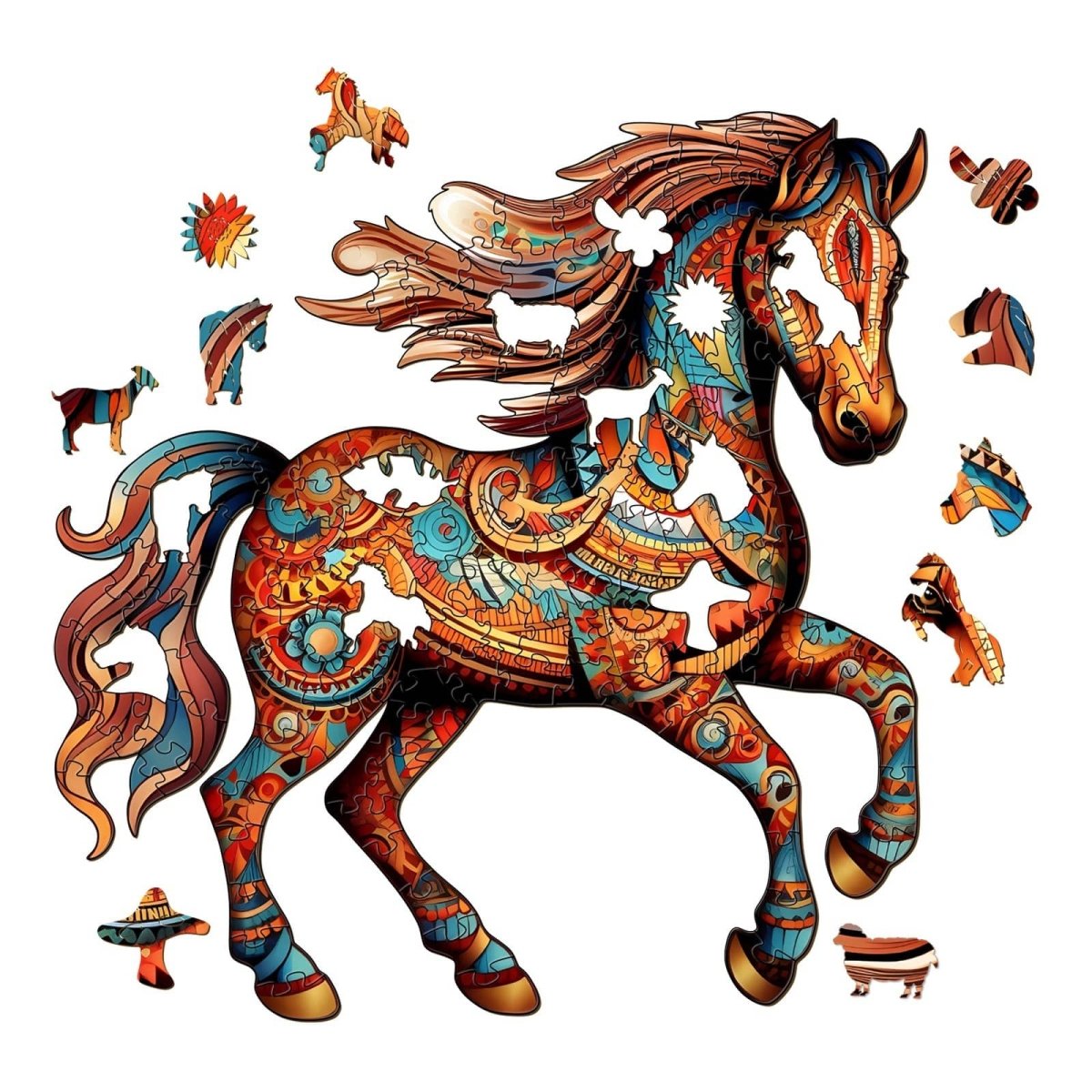 Running Horse Wooden Jigsaw Puzzle - KAAYEE Puzzle
