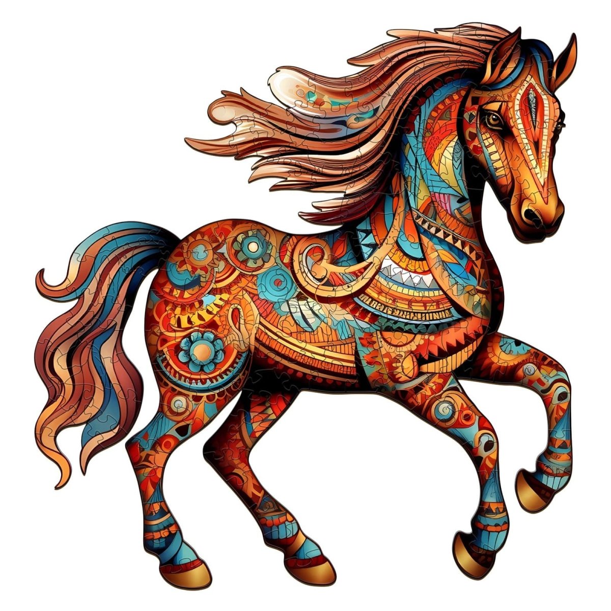 Running Horse Wooden Jigsaw Puzzle - KAAYEE Puzzle