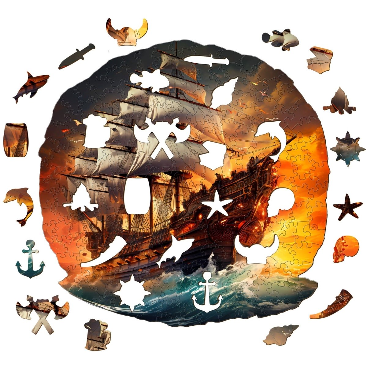 Sailboat at Sunset Wooden Jigsaw Puzzle - KAAYEE Puzzle