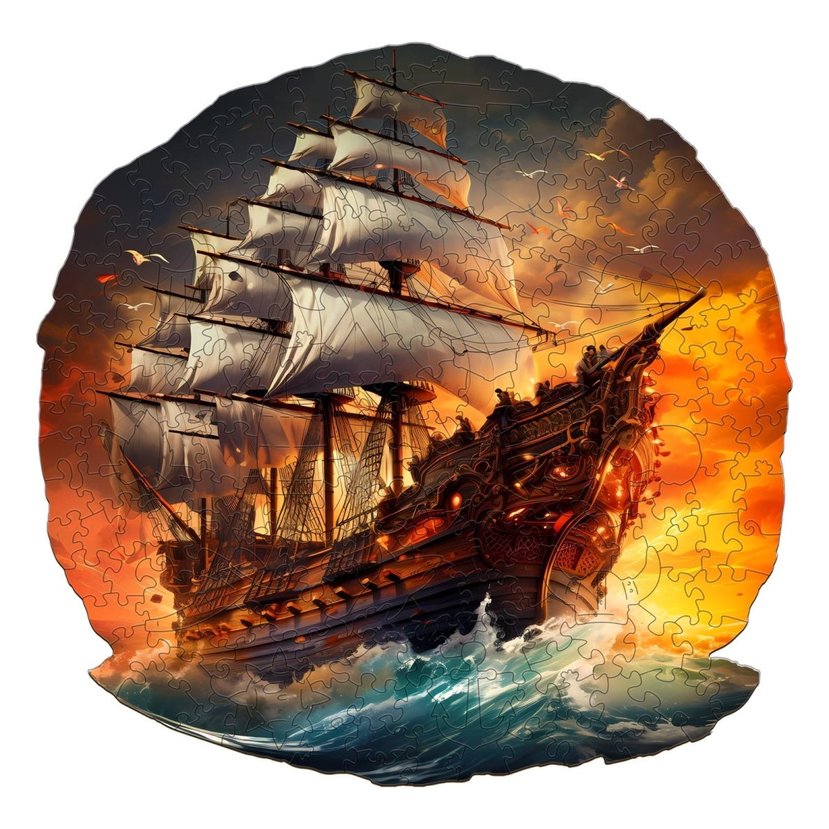Sailboat at Sunset Wooden Jigsaw Puzzle - KAAYEE Puzzle