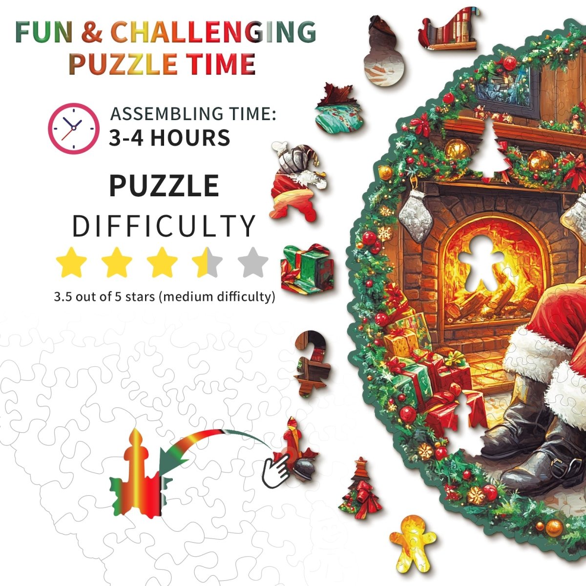 Santa Claus Wooden Jigsaw Puzzle - KAAYEE Puzzle