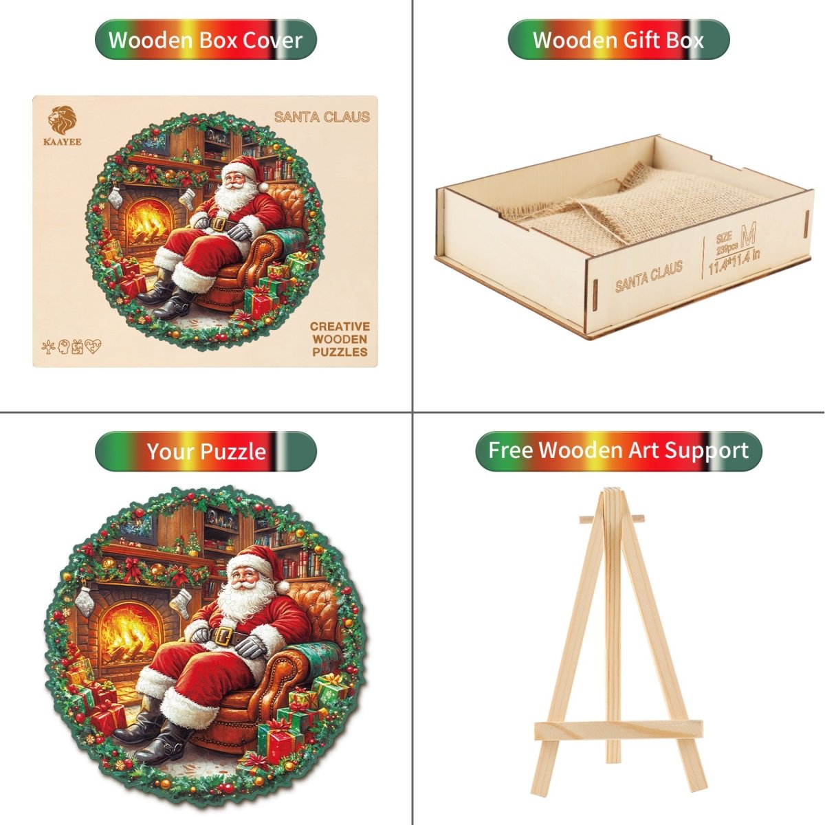 Santa Claus Wooden Jigsaw Puzzle - KAAYEE Puzzle