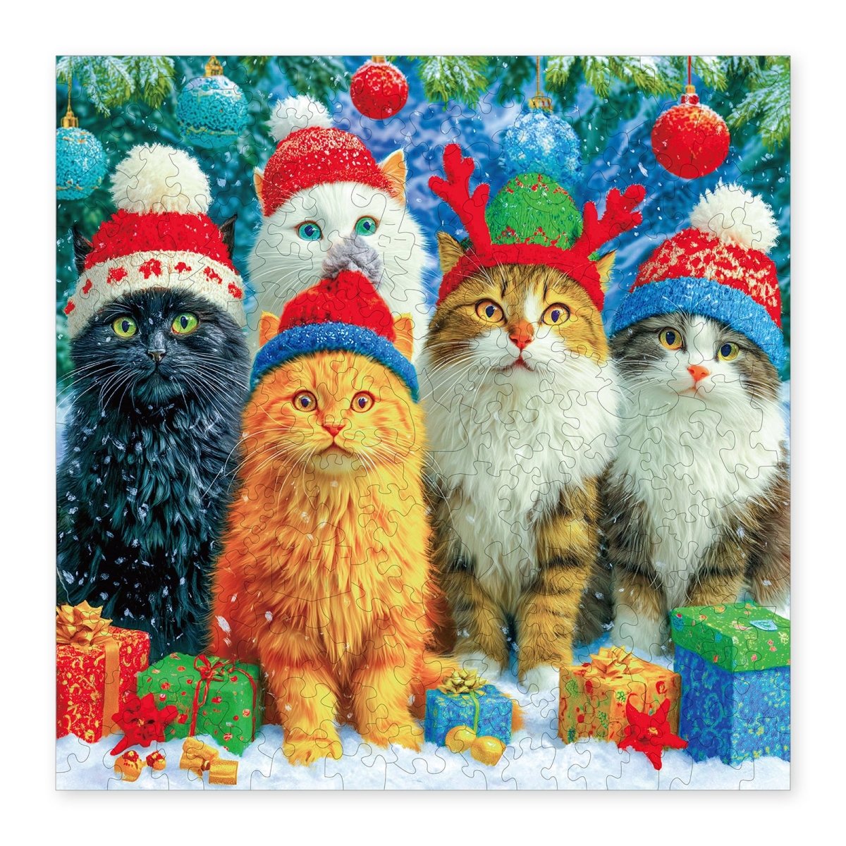 Santa Kitty Wooden Jigsaw Puzzle - KAAYEE Puzzle