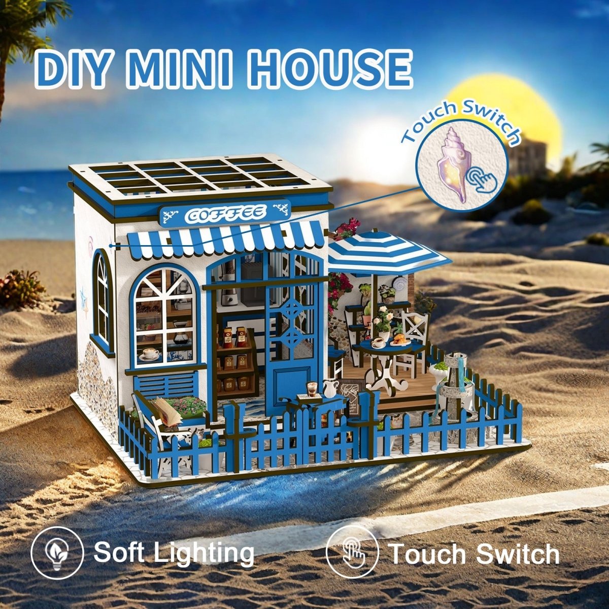 Santorini Sun Coffee DIY Miniature House - KAAYEE Puzzle