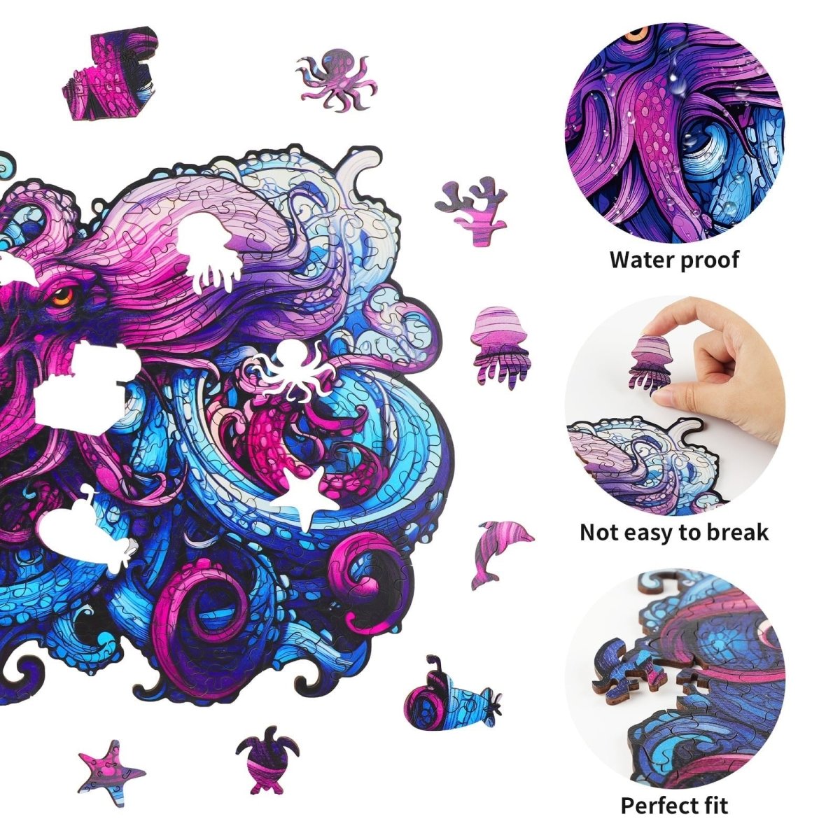 Sea Octopus Wooden Jigsaw Puzzle - KAAYEE Puzzle