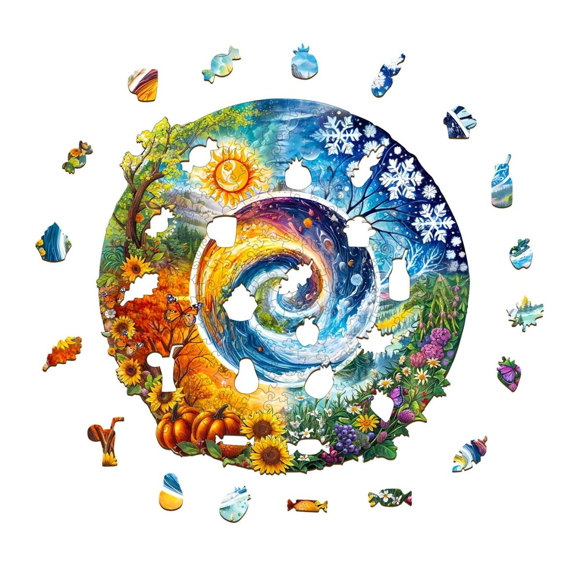 Seasons of Life Wooden Jigsaw Puzzle - KAAYEE Puzzle