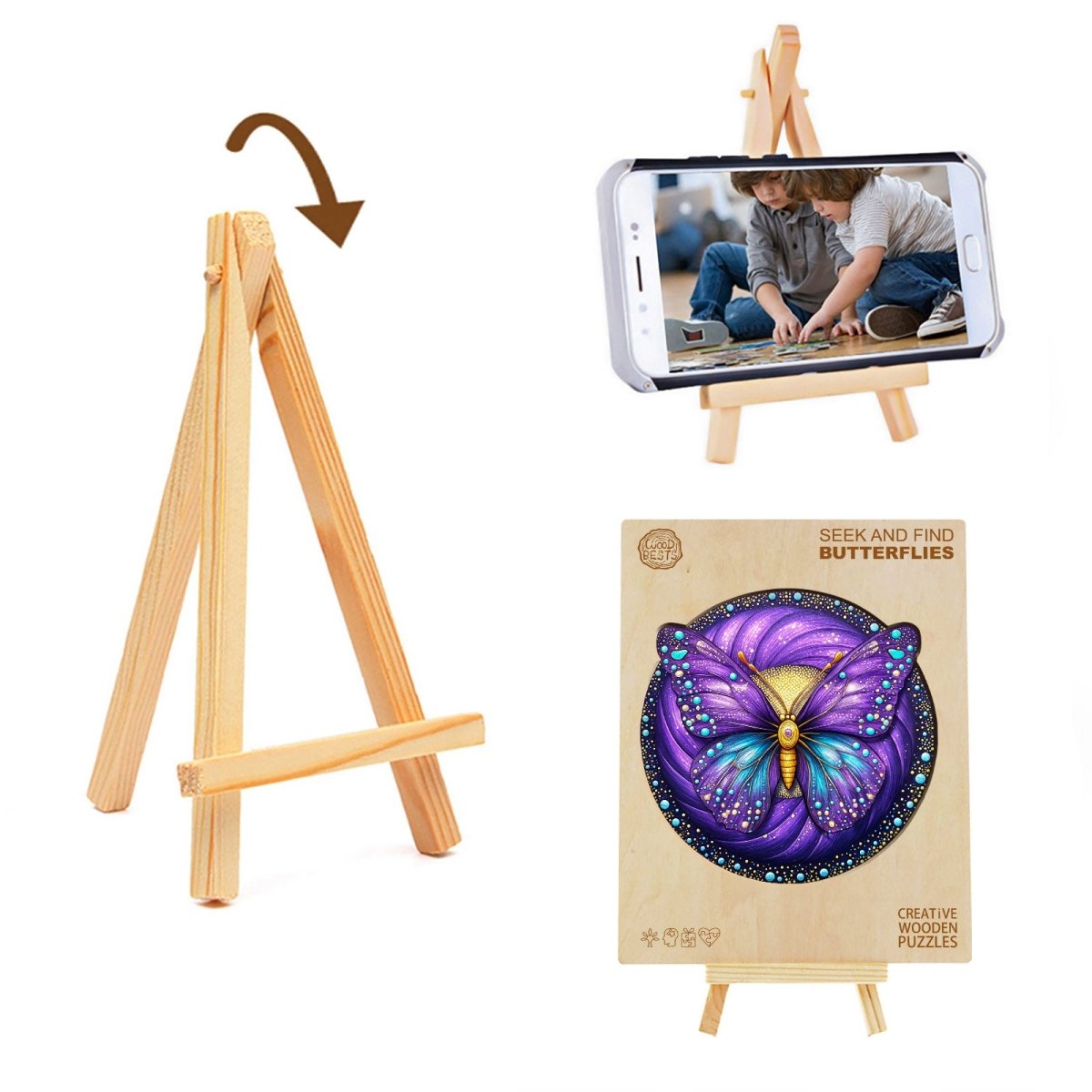 Seek and Find Butterflies Wooden Jigsaw Puzzle - KAAYEE Puzzle