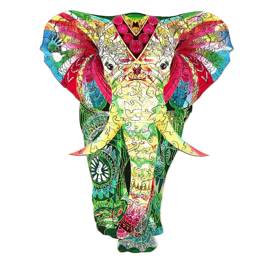 SHINY ELEPHANT Wooden Jigsaw Puzzle - KAAYEE Puzzle