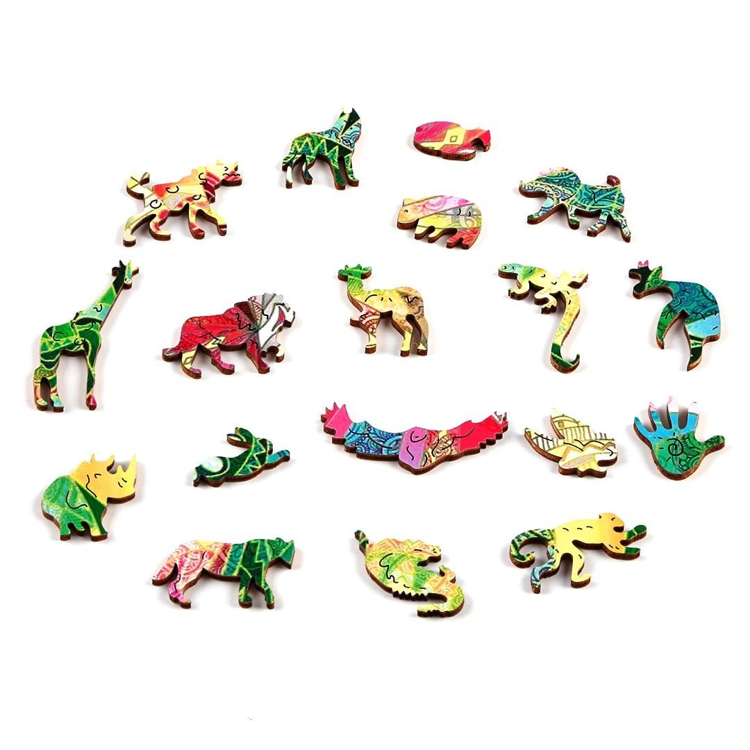 SHINY ELEPHANT Wooden Jigsaw Puzzle - KAAYEE Puzzle