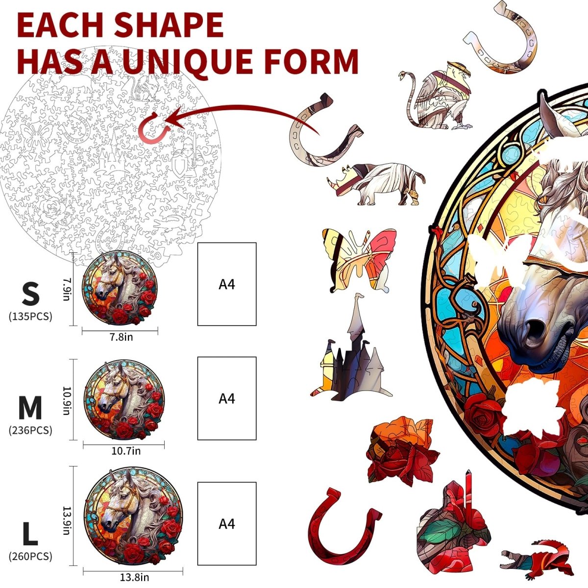 Shiny Horse Wooden Jigsaw Puzzle - KAAYEE Puzzle