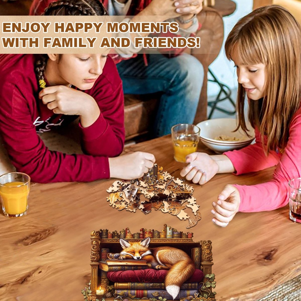 Sleep Library - Fox Wooden Jigsaw Puzzle - KAAYEE Puzzle