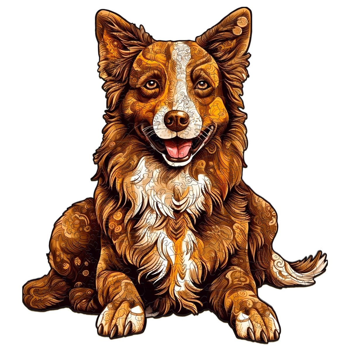 smart border collie Wooden Jigsaw Puzzle - KAAYEE Puzzle