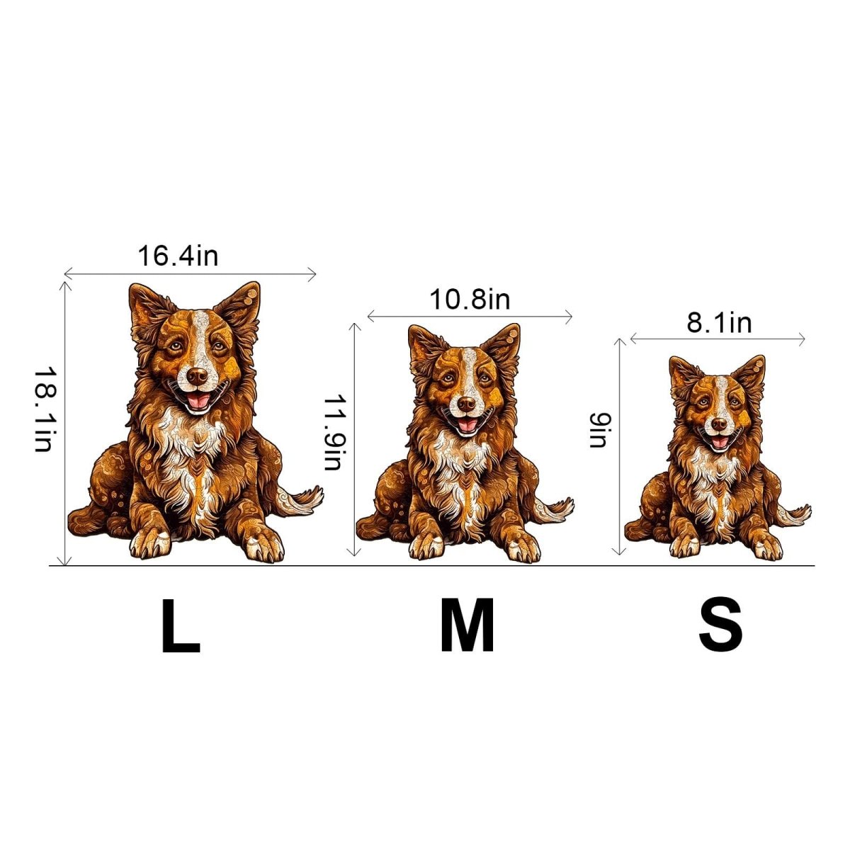 smart border collie Wooden Jigsaw Puzzle - KAAYEE Puzzle