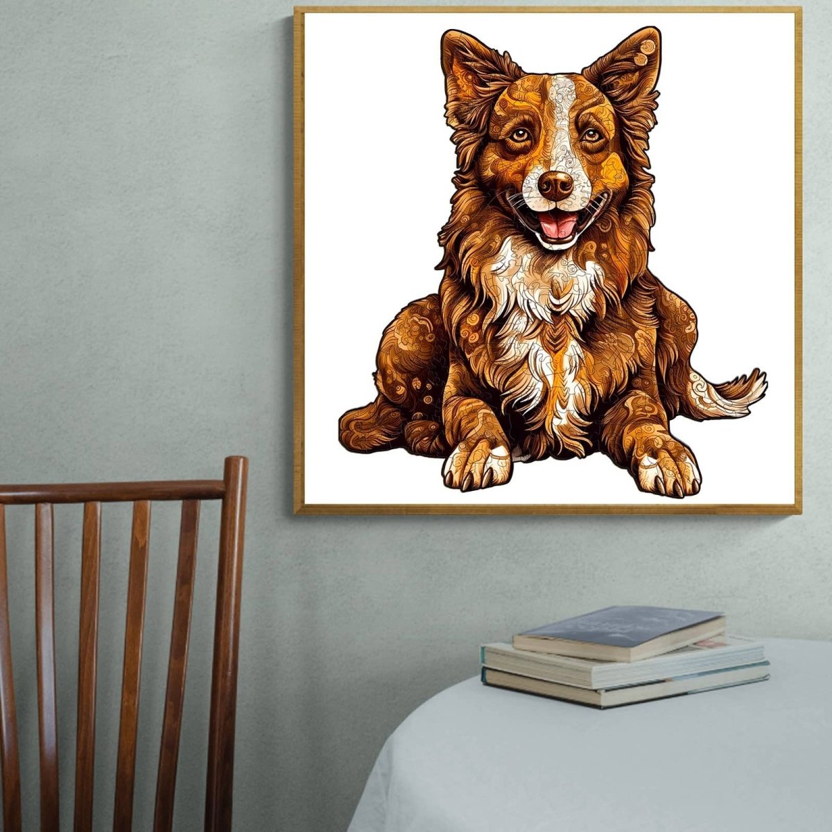 smart border collie Wooden Jigsaw Puzzle - KAAYEE Puzzle