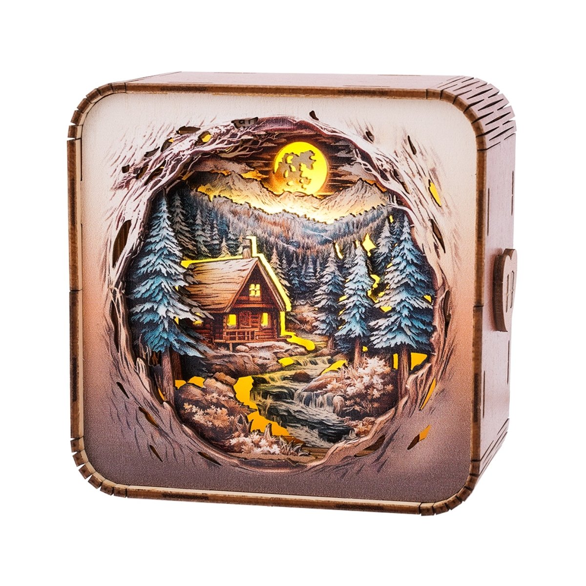 Snow Mountain Cabin Night Light - KAAYEE Puzzle