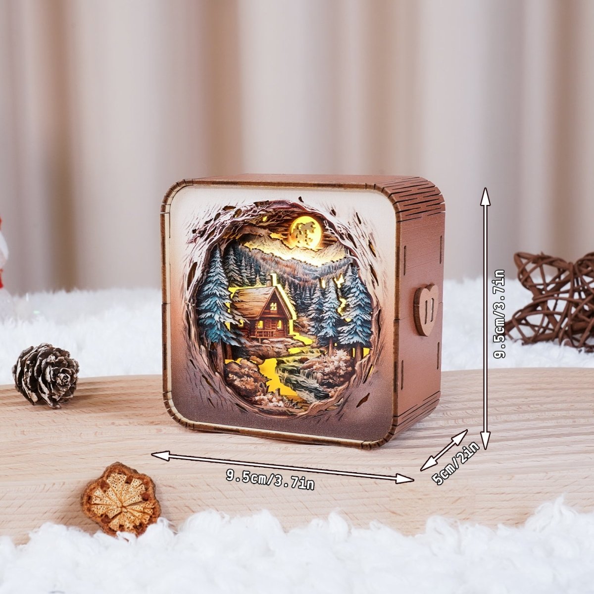 Snow Mountain Cabin Night Light - KAAYEE Puzzle